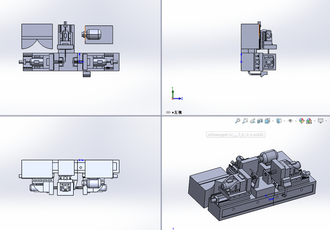 齿轮箱盖组合机床滑台、立柱和总体结构设计（含三维SW模型+CAD图纸+说明书）